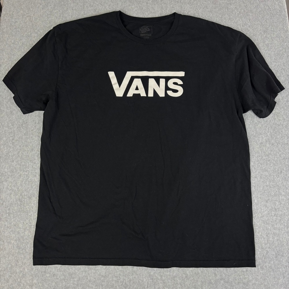 Vans Mens XXL Black Classic Logo Graphic Short Sleeve T-Shirt